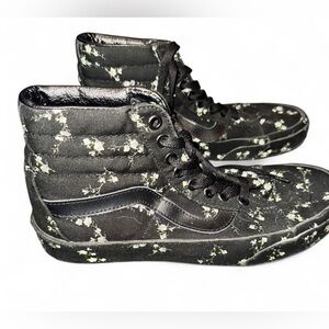 Vans Black Floral High-Top Sneakers